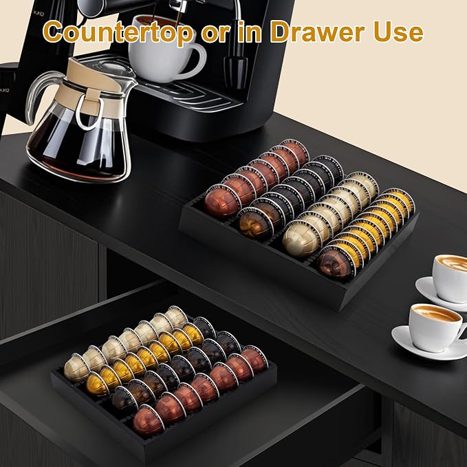 MinBoo Bamboo Coffee Capsule Storage Drawer Tray, Bamboo Drawer Insert - Image 5