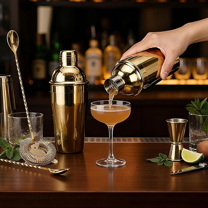 Nitial 6 Pcs Bar Cocktail Shaker Professional Stainless Steel Martini Drink - Image 4