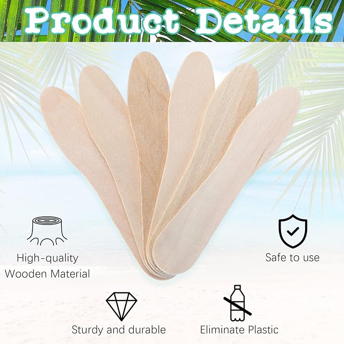 Skylety 4000 Pcs Wooden Ice Cream Spoon Bulk Mini Disposable Tasting Spoons Set - Image 3