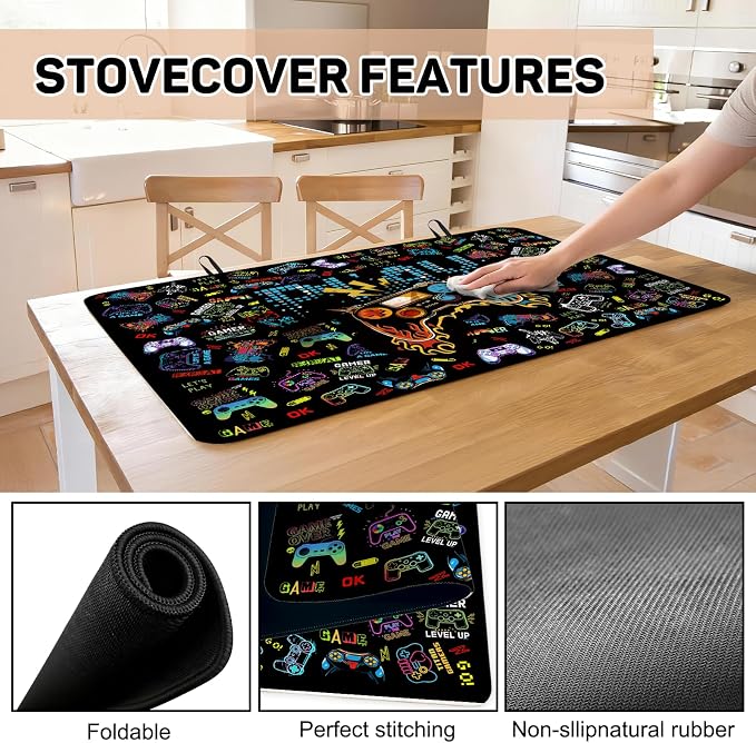 Game Stove Top Cover for Electric Stove 28"x20", Gamer Ceramic Stove top Cover - Image 6