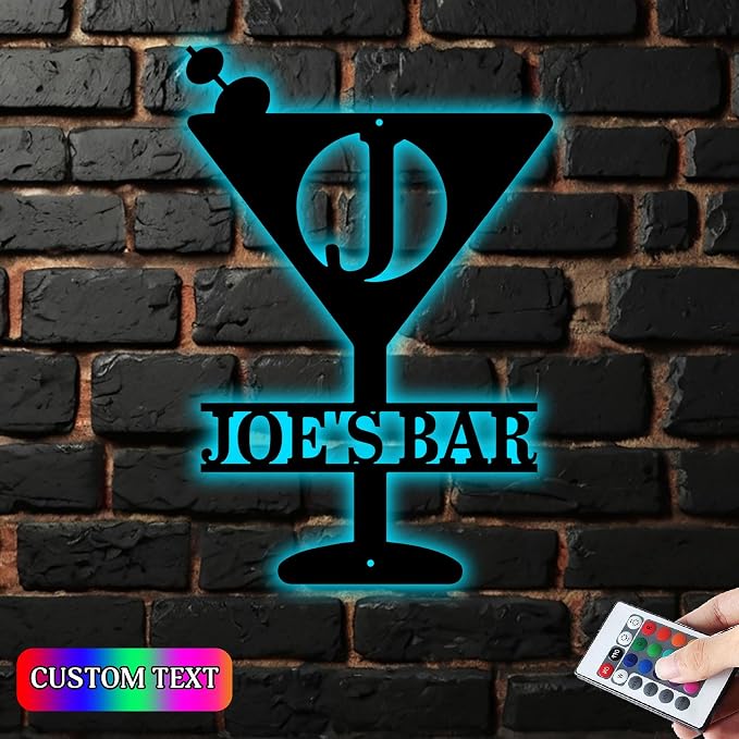 Personalized Martini Initial Name Sign - Image 2