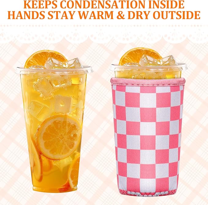 3 Pack Reusable Insulated Iced Coffee Cup Sleeve Beverage Holder - Image 4