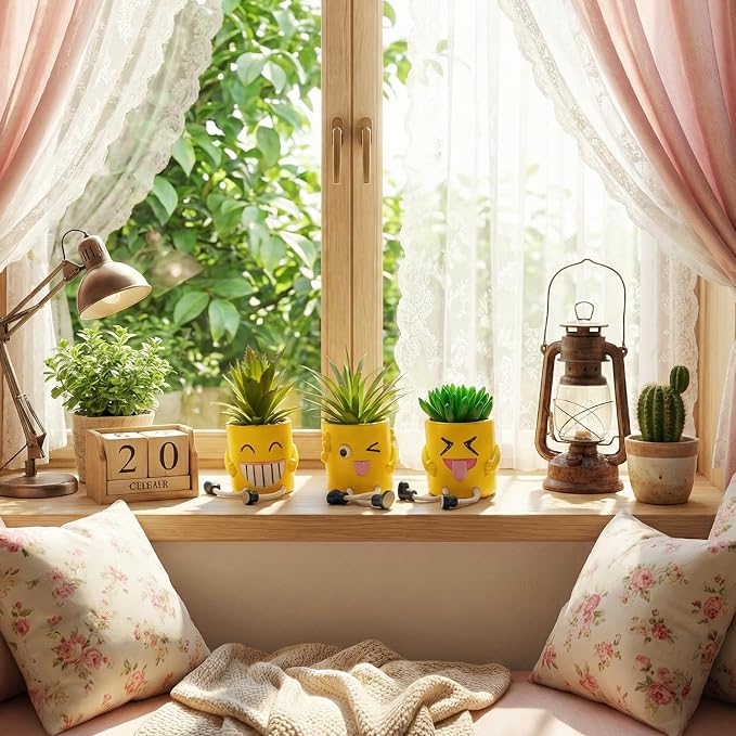3Pcs Cute Fake Plants Small Potted Succulents - Image 5
