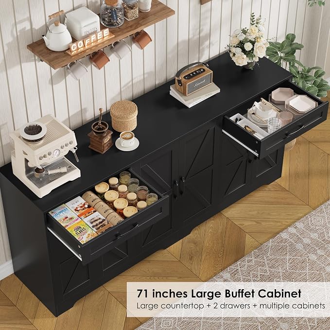 BOTLOG 71” Large Sideboard Buffet Cabinet - Image 6