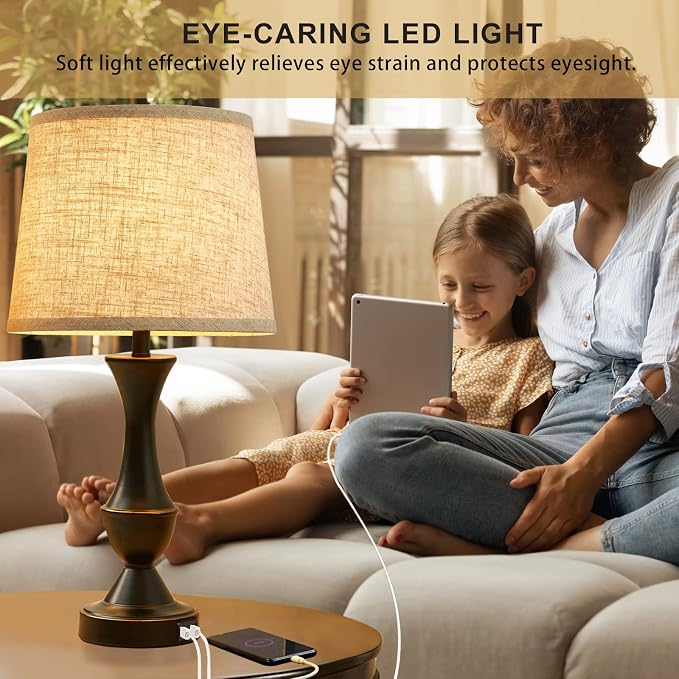 Luvkczc Upgraded Touch Table Lamps Set of 2, Dimmable Nightstand Lamps - Image 5
