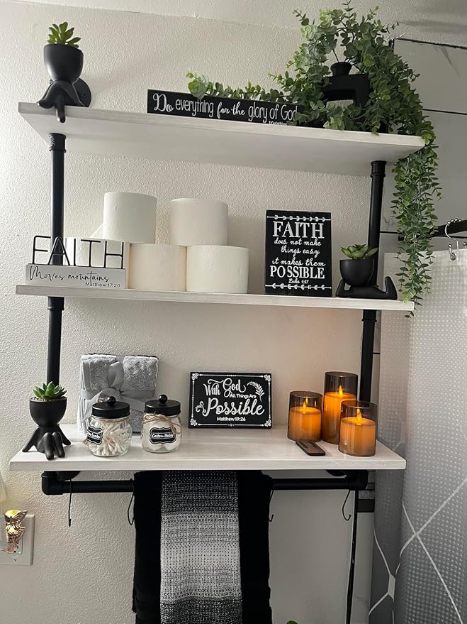 ROGMARS Industrial Pipe Shelving Floating Shelves by 100RealSolidWood