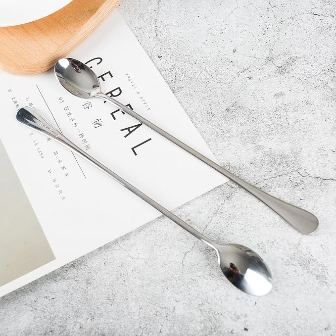 Long Handle Iced Tea Spoons, Tall Coffee & Latte Stirrers, Dessert Spoon Set - Image 8