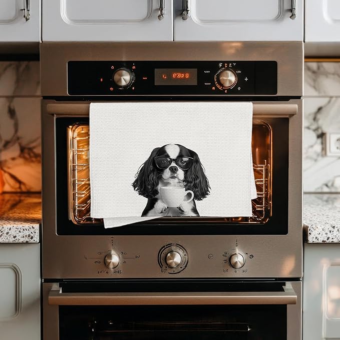 Funny Cavalier King Charles Spaniel Decor Coffee Kitchen Towels Gift, Dog Gifts - Image 4