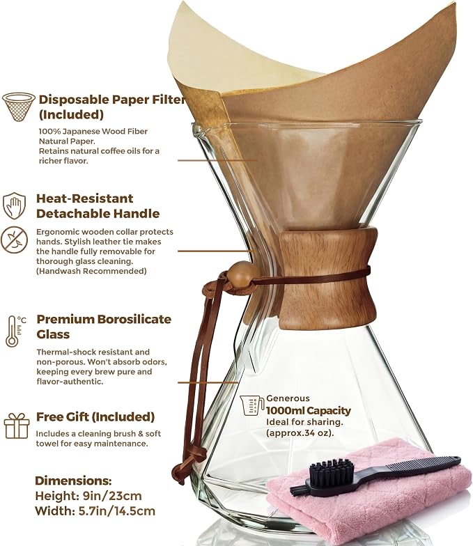 AGOGO Pour Over Coffee Maker Glass - Image 6