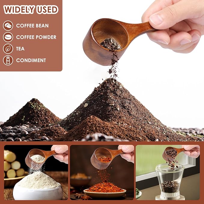 4 Pcs Wood Coffee Scoops, Wood Measuring Spoons, 45ml Coffee Measuring Spoons - Image 7