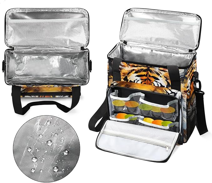 Funny Tiger Coffee Maker Carring Bag, Large Insulated Storage Organizer Case - Image 3