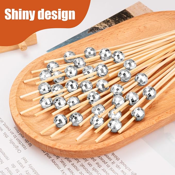 600 Pcs Cocktail Picks Silver Disco Ball Decorative Toothpicks - Image 5