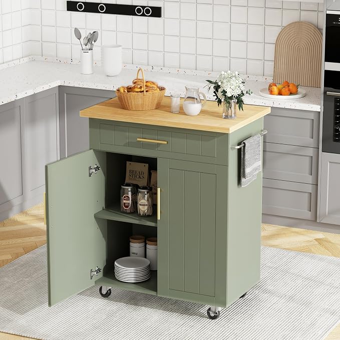 JY QAQA 26" Kitchen Island on Wheels by JYQAQA