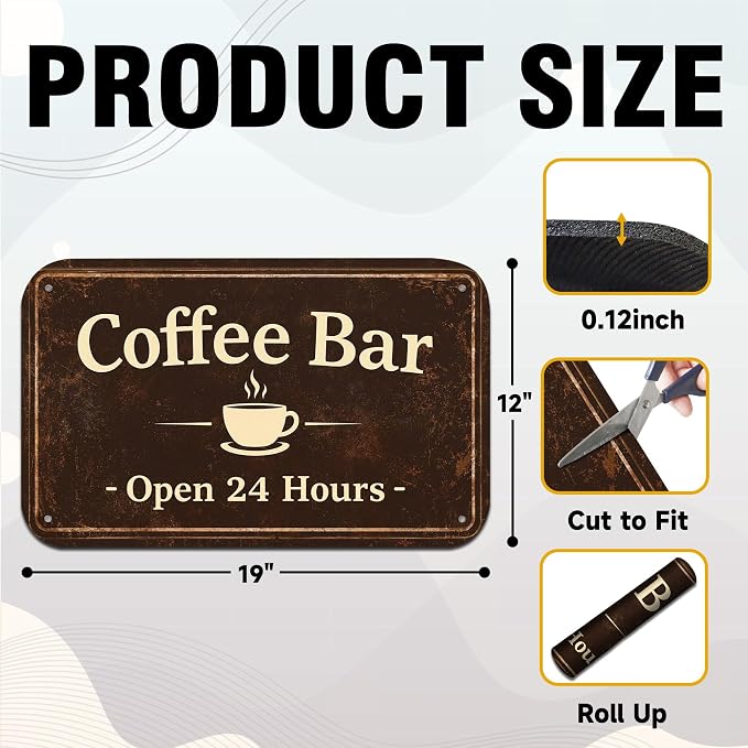 Vintage Coffee Bar Coffee Drying Mat 12" x 19", Absorbent Quick-Dry Mat - Image 2