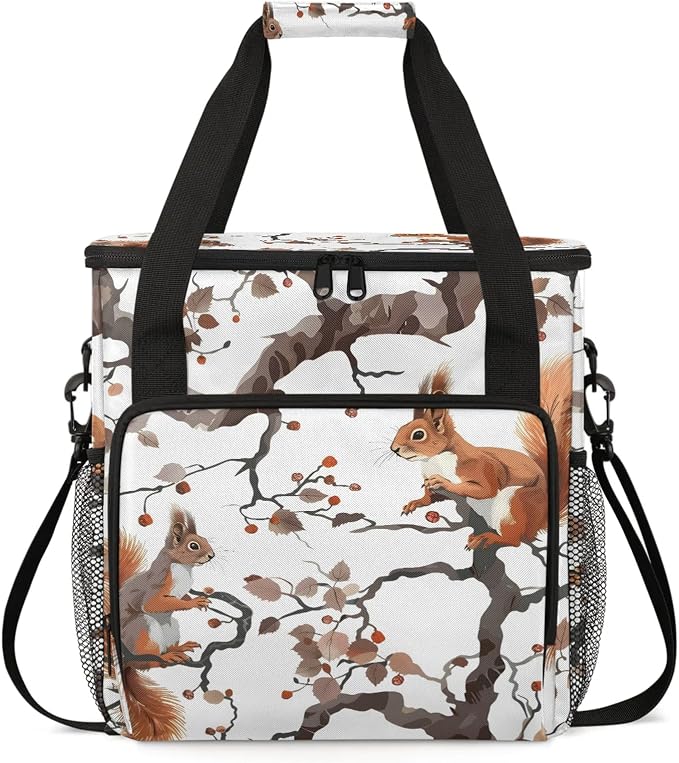 Funny Squirrel Coffee Maker Carring Bag, Large Insulated Storage Organizer Case by Home