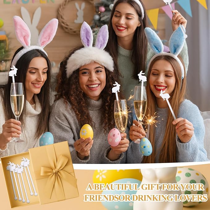 30 Pcs Easter Drink Stirrers Easter Stir Sticks Coffee Stirrers Acrylic Swizzle - Image 6