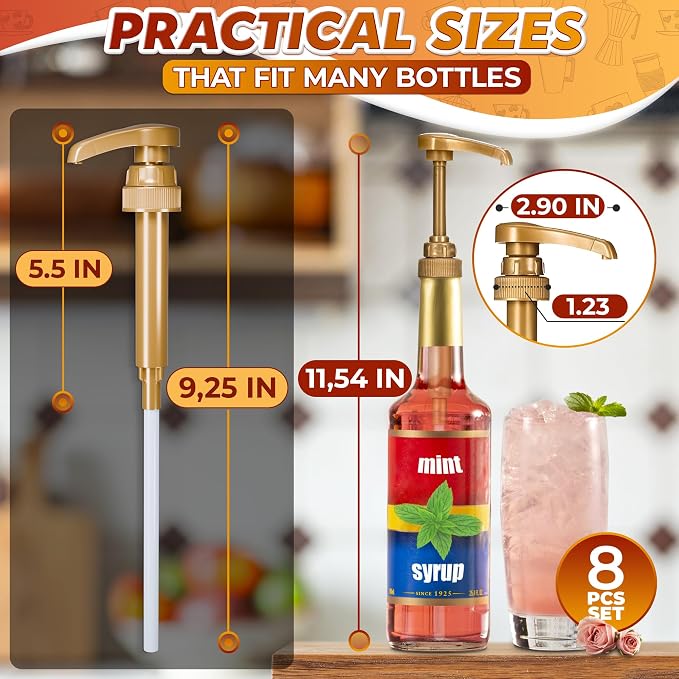 8 PCs Coffee Syrup Pumps - Image 2