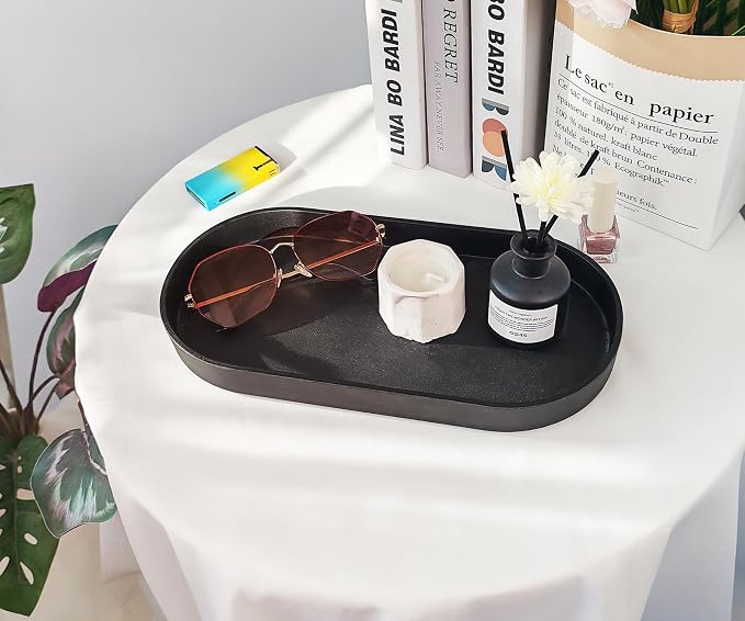 Black Small Oval Tray, 3 Pack, Countertop Organizer | - Image 4