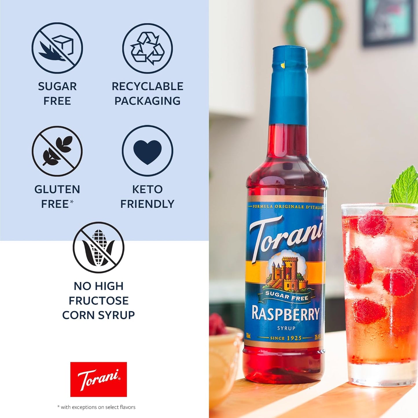 Torani Sugar Free Syrup, Holiday Variety Pack, 25.4 Ounce (Pack of 4)