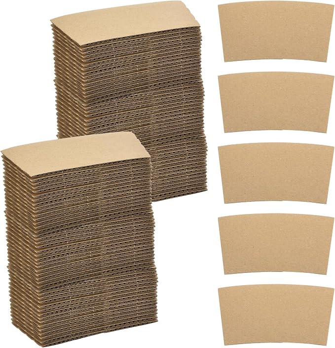 uxcell 100pcs Disposable Coffee Cup Sleeves, Cardboard Cup Sleeves by uxcell