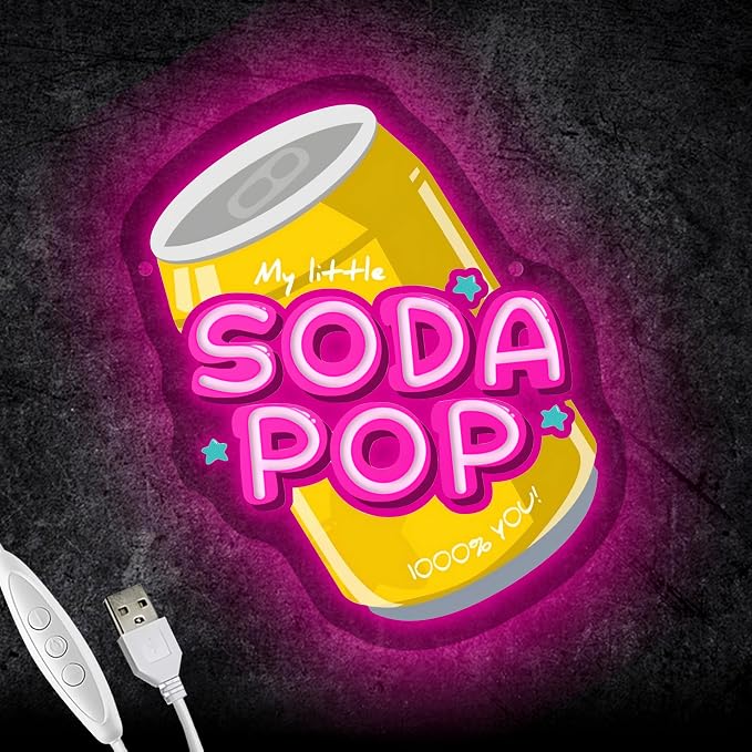Allball Soda Pop Neon Sign, Beverage Neon Light USB Powered LED Soda Can - Image 7