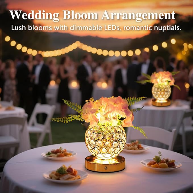 Pink Artificial Hydrangea Flower Lamp, 3 Color Dimmable Touch Control Night - Image 5