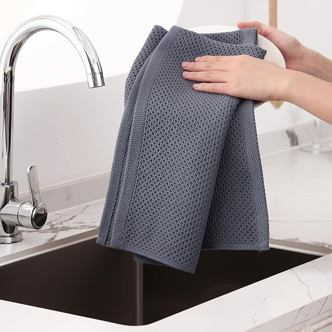 Homaxy 100% Cotton Waffle Weave Kitchen Dish Towels, Ultra Soft Absorbent Quick - Image 4