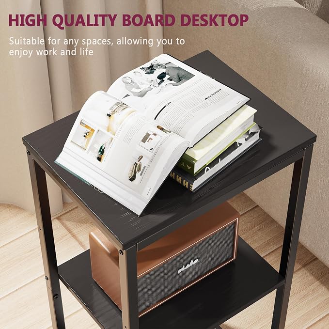 3 -Tier End Table, Tall Nightstand - Image 7