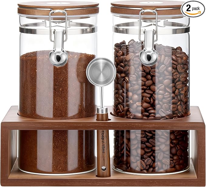 Danmu Airtight Borosilicate Coffee Canister, Coffee Bean Storage 45 fl by Danmu
