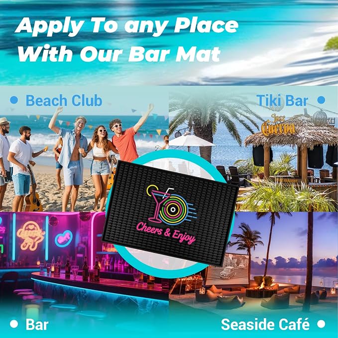 Neon Tiki Black Bar Mat 18 x 12 Inch - Image 6