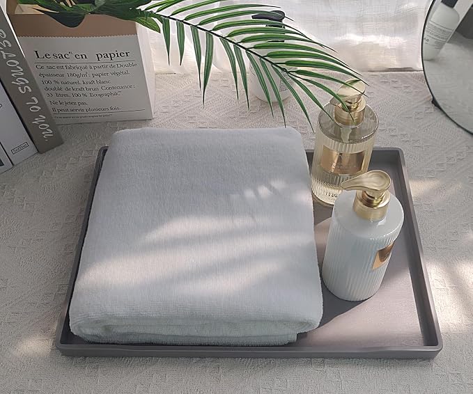 Large Gray Serving Tray for Gathering Small Items | Serving Accessory, Perfume - Image 3
