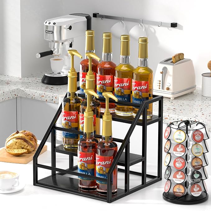 Coffee Syrup Rack Organizer, Spice Racks, Syrup Bottle Holder Stand - Image 3