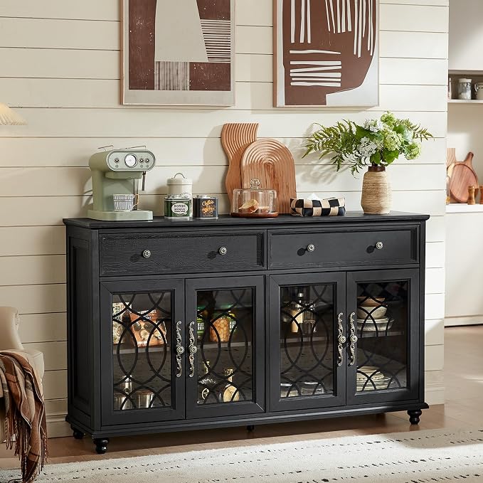 Joaxswe Large Sideboard Buffet Cabinet Set of 2 - Image 5