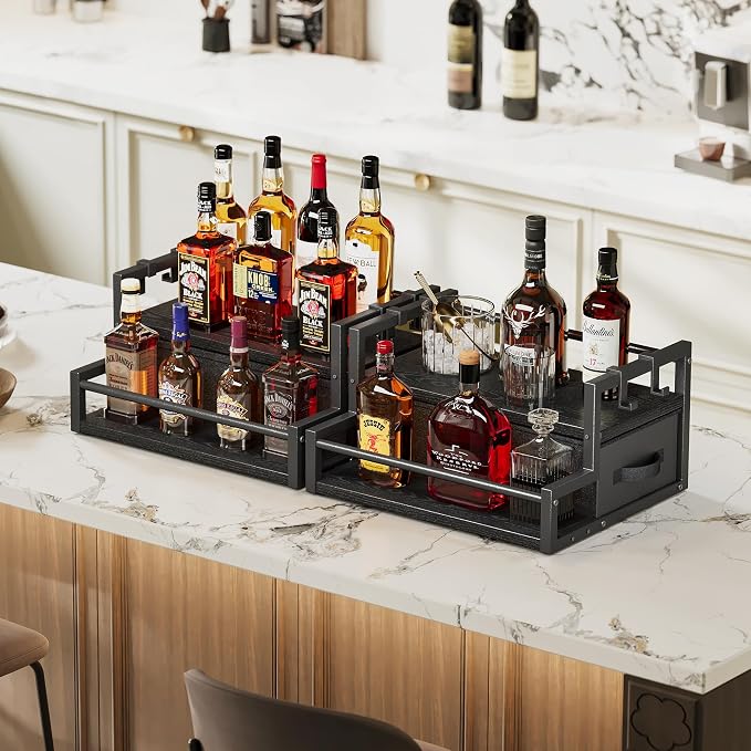Homeiju Coffee Syrup Organizer Rack, 2-Tier Bottle Coffee Bar Accessories - Image 3