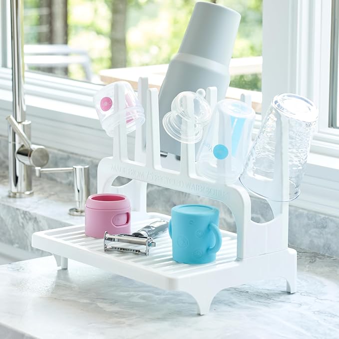 PopYum White Space Saving Drying Rack from 100% Recycled Bottles | Space Saving - Image 2