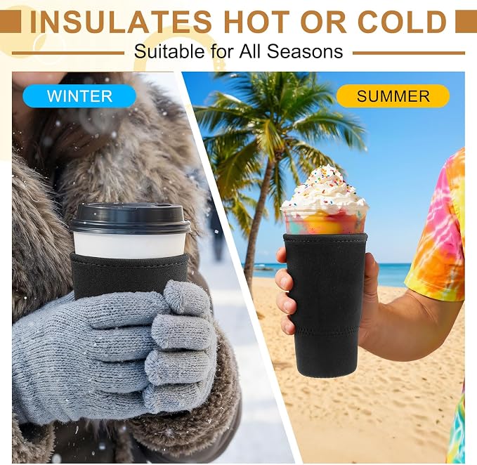 CHENGU 12 Pack Reusable Iced Coffee Sleeves Bulk Cold Cup Neoprene Insulated - Image 7