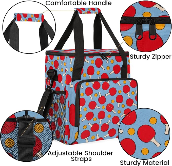 Table Tennis Pattern Coffee Maker Travel Bag, Table Tennis Pattern Large - Image 6