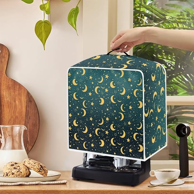 Coffee Machine Cover, Moon Pattern, Waterproof, Polyester Blend, S Size - Image 4