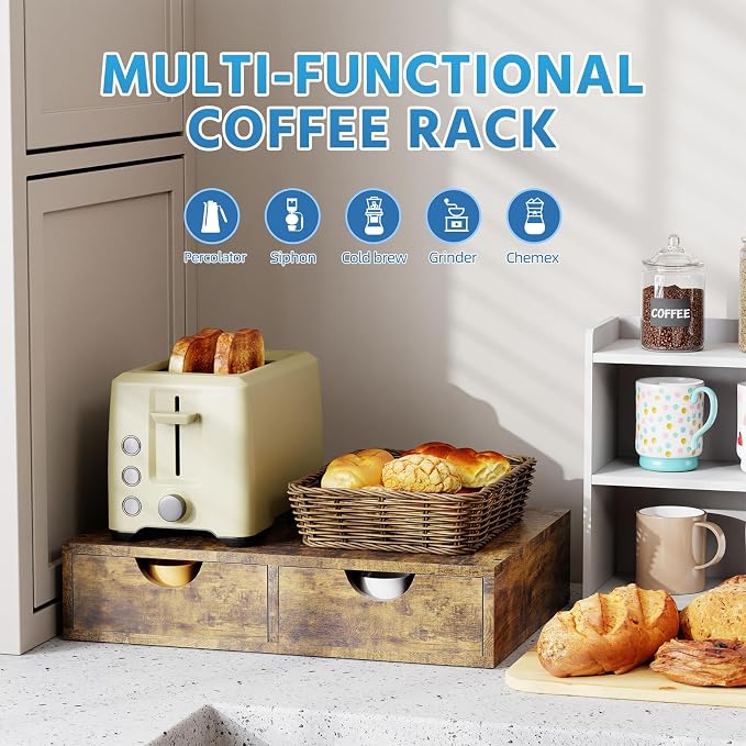 Simple Trending Wooden Coffee Pod Holder Drawer, K Cup Drawer Organizer - Image 5