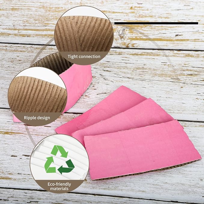 Disposable Coffee Cup Sleeves Corrugated Kraft Paper Coffee Cup Sleeves Holder - Image 4