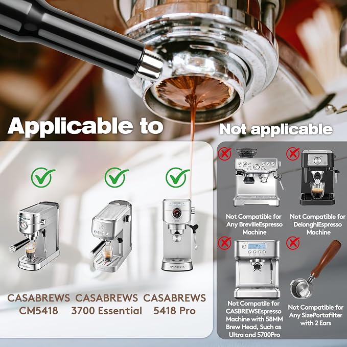 51mm Bottomless Portafilter for CASABREWS CM5418 & 3700Essential, 3 Ears - Image 2