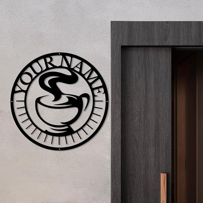 Custom Coffee Bar Metal Name Sign, Soldier House Wall Art, Personalized Lover - Image 3