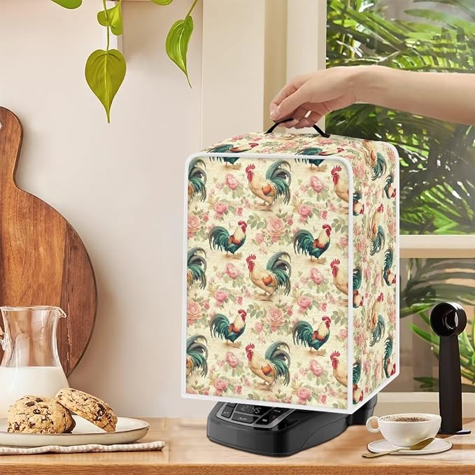 Rooster Rose Coffee Maker Covers Coffee Dust Cover - Image 4