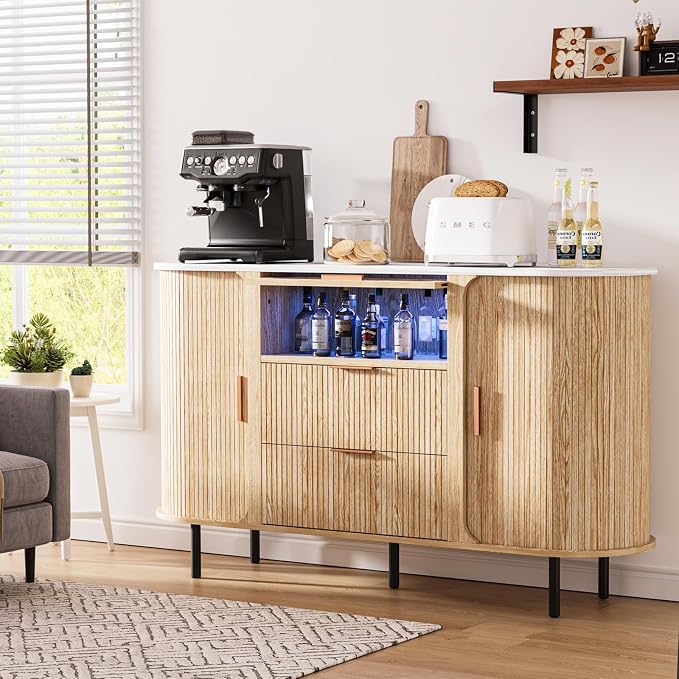 54" Fluted Sideboard Buffet Cabinet - Image 8