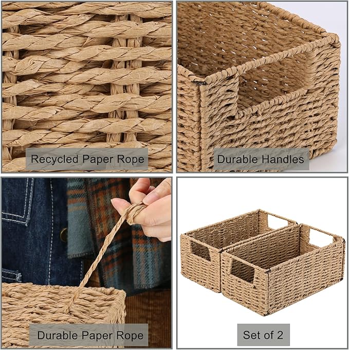 Vagusicc Wicker Storage Basket, Small Storage Baskets - Image 7