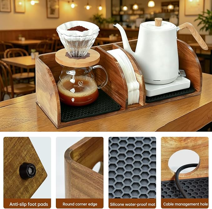 MAVOTER Acacia Coffee Bar Station Organizer Stand - Image 2