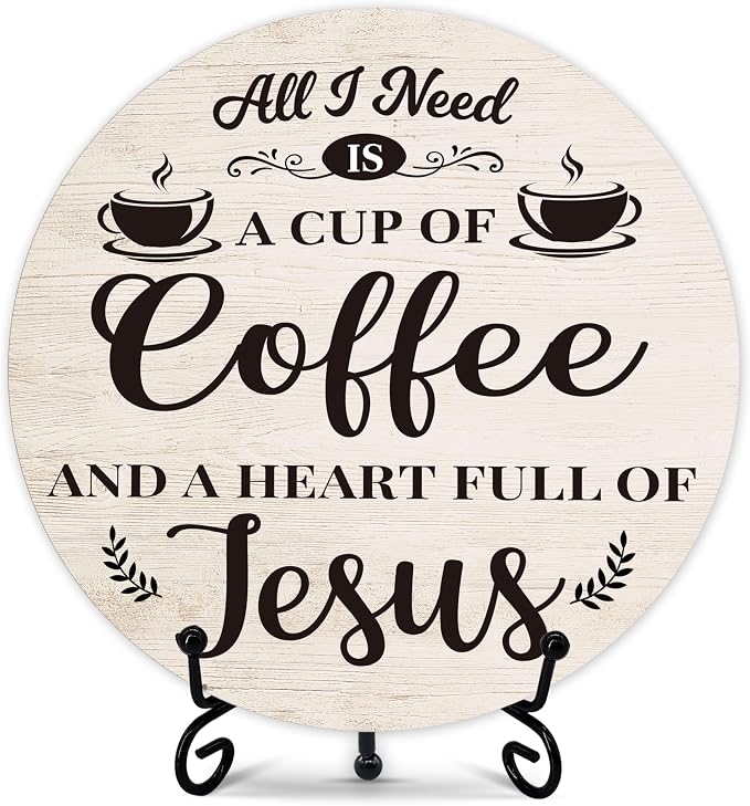 Coffee Bar Sign, Christian Coffee Decorations by BXVRT