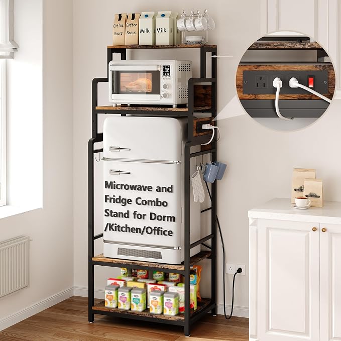 Mini Fridge Stand Microwave Combo Cabinet Station by MAJALiS