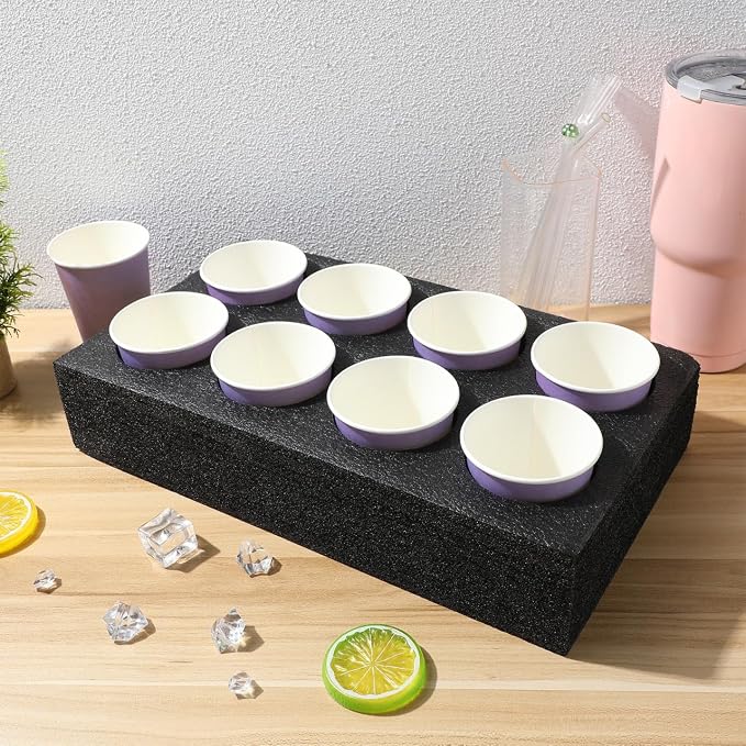 OUNONA Foam Cup Carrier Tray 8-Cup Takeout Drink Holder - Image 9