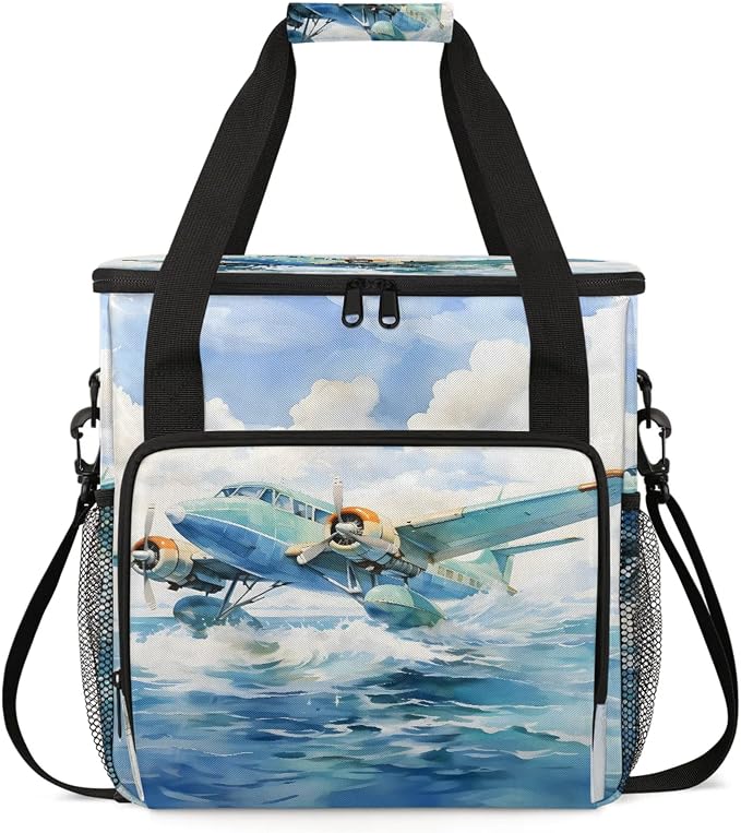 Aircraft Pattern Coffee Maker Carring Bag, Large Insulated Storage Organizer by Home
